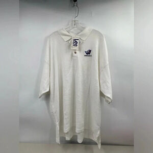 Lee Sport Men’s Anaheim Angels Short Sleeve Polo Shirt White Cotton vtg NWT